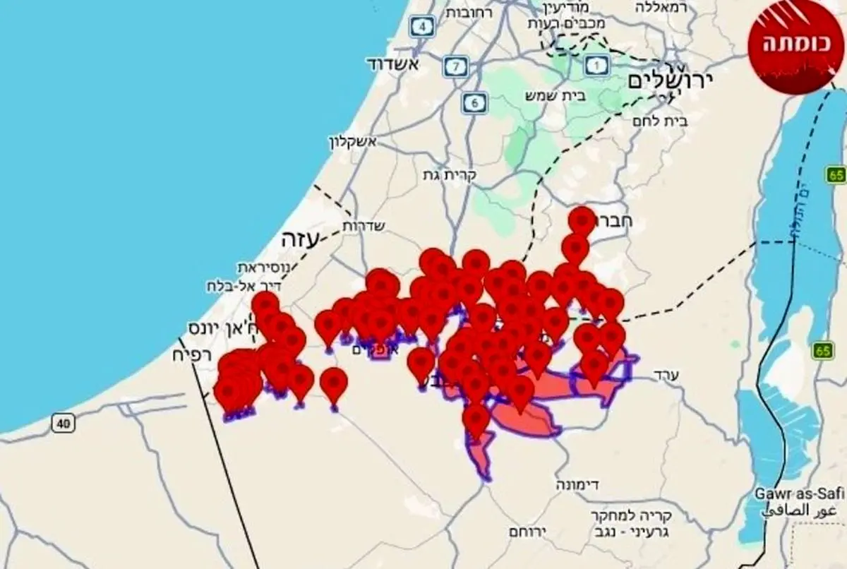 سه موج حمله موشکی به اسرائیل؛ آژیرهای خطر در دیمونا و نقب فعال شد