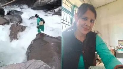  پرستاری که برای واکسیناسیون نوزادان از رودخانه خروشان پرید