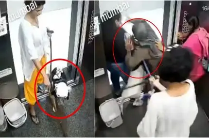 وحشت آفرینی یک سگ در آسانسور