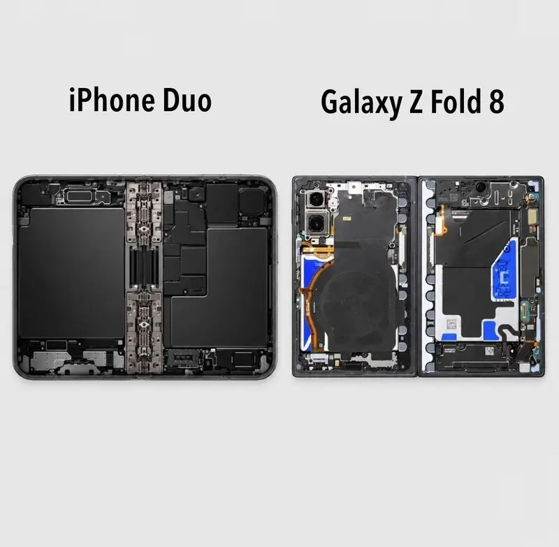 مقایسه با Galaxy Z Fold 8؛ جایی که داخل گوشی خودش تبدیل به یک طراحی می شود