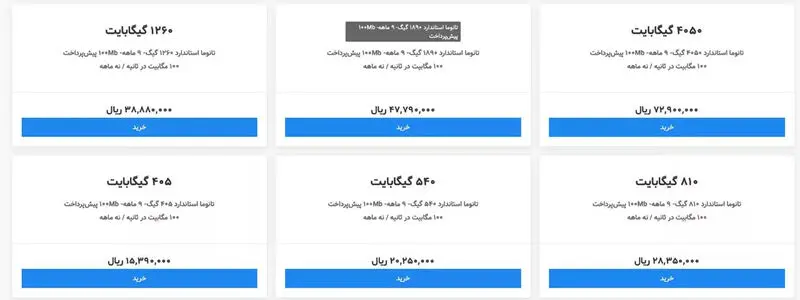 تعرفه اینترنت