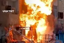 ببینید؛ لحظه انفجار و آتش‌سوزی در یک نانوایی