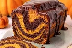 کیک ماربل کدو حلوایی؛ کیک با عطر و بوی پاییز 