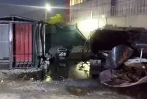 جزئیات انفجار در بزرگراه آزادگان/ یک کارگر جان باخت