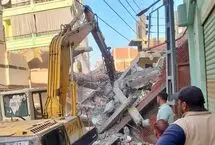فروریختن ساختمان سه طبقه پس از نماز جمعه