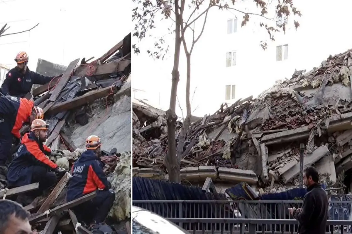 فرو ریختن ناگهانی ساختمان در آنکارا هنگام تخریب کنترل‌شده