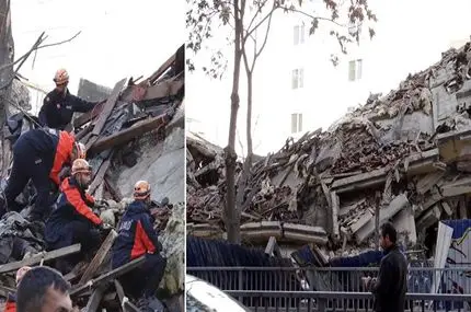 فرو ریختن ناگهانی ساختمان در آنکارا هنگام تخریب کنترل‌شده