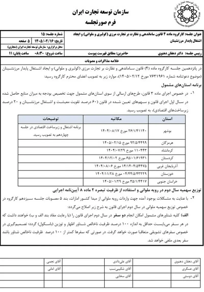 مصوبه واردات کولبری