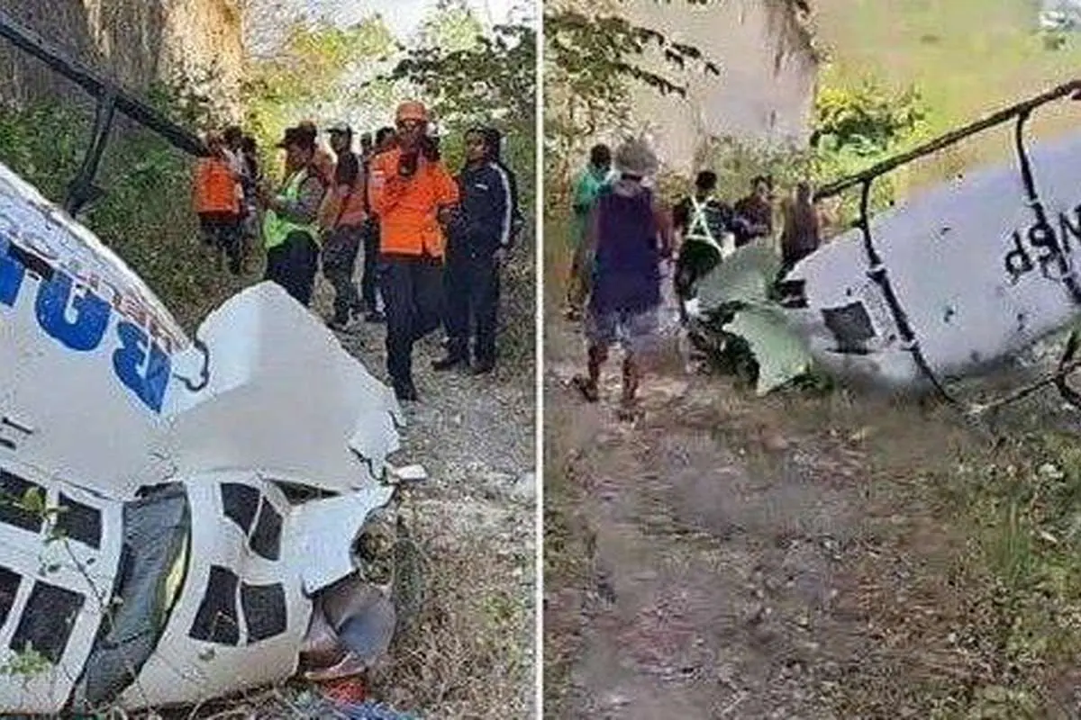 سقوط بالگرد حامل ۴ سرنشین در اندونزی
