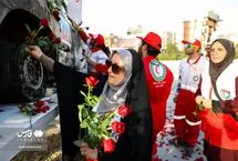 تصاویر؛ گلباران آمبولانس هدف‌قرارگرفته شده توسط اسرائیل در میدان هفت‌تیر