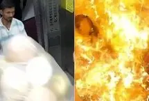 لحظه هولناک انفجار بادکنک‌های پر از گاز در آسانسور