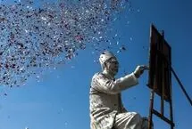 تصاویر؛ رونمایی از مجسمه کمال الملک