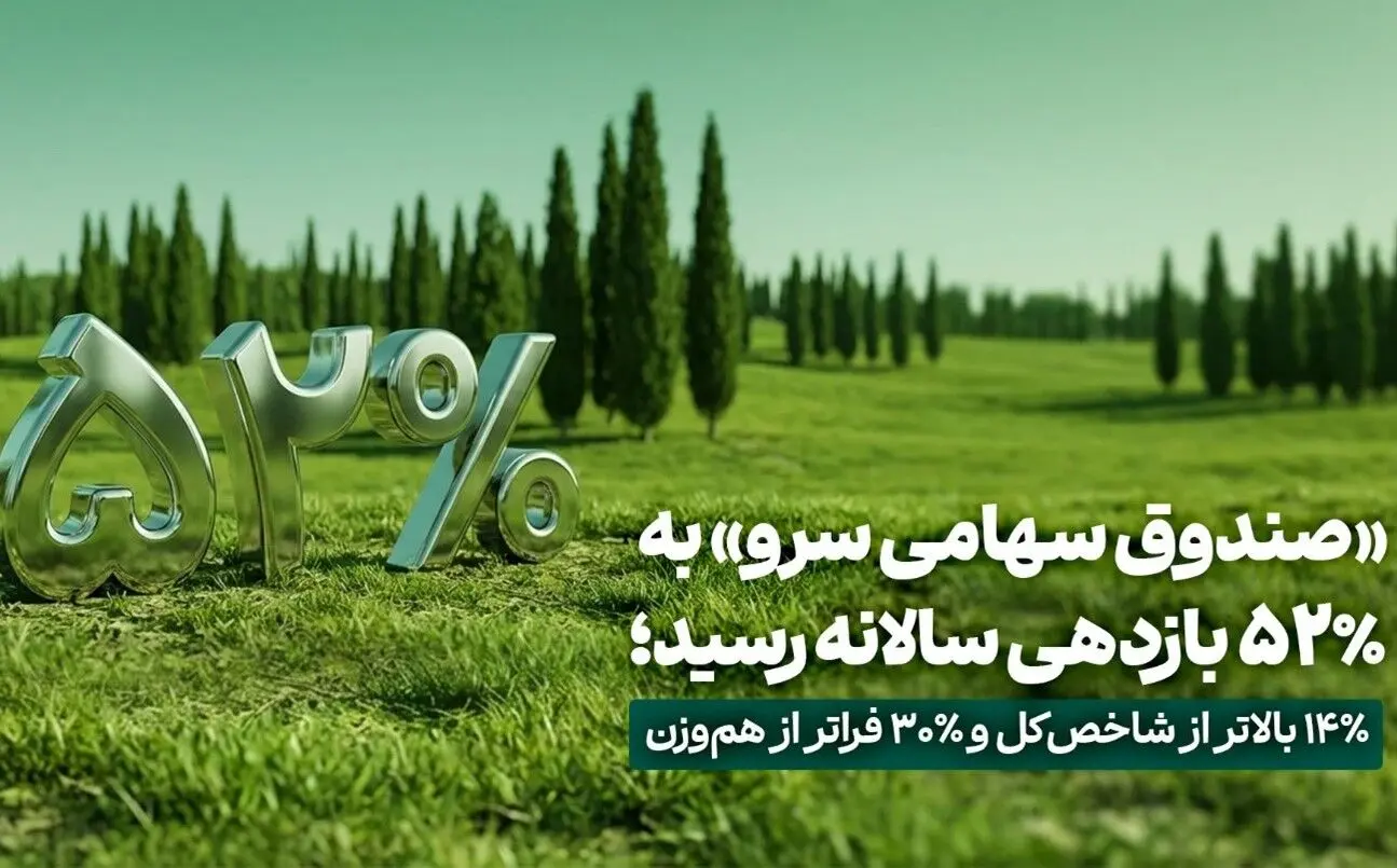 «صندوق سهامی سرو» به ٪۵۲ بازدهی سالانه رسید؛ ٪۱۴ بالاتر از شاخص‌کل و ٪۳۰ فراتر از هم‌وزن

