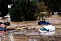 گرفتار شدن خودروها در سیل ناگهانی پایتخت ترکیه