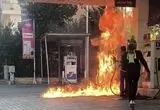 کارگر عاشق‌پیشه پمپ بنزین را به آتش کشید 