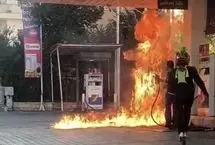کارگر عاشق‌پیشه پمپ بنزین را به آتش کشید 