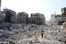 در محله تل‌الهوی غزه، تا چشم کار می‌کند ویرانی است