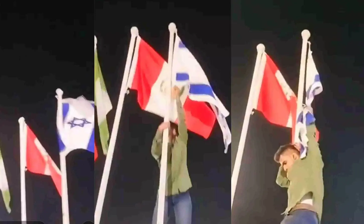 پایین کشیدن پرچم اسرائیل در حیدرآباد جنجالی شد
