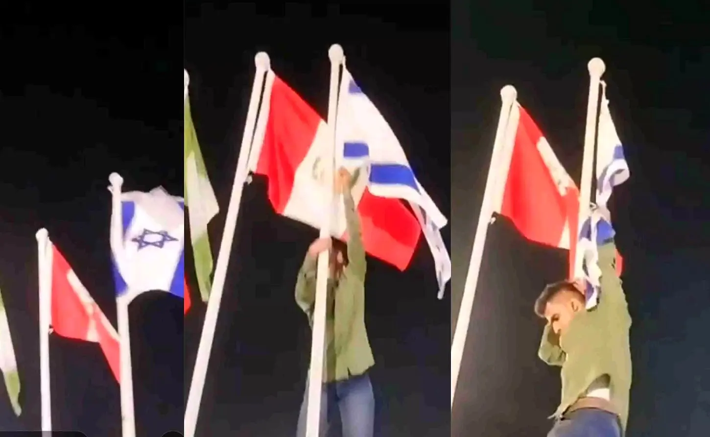 پایین کشیدن پرچم اسرائیل در حیدرآباد جنجالی شد