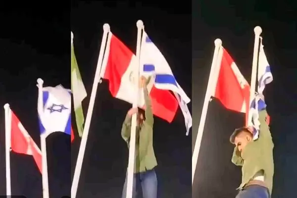پایین کشیدن پرچم اسرائیل در حیدرآباد جنجالی شد