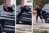فرار باورنکردنی زن بازداشت شده از خودروی پلیس