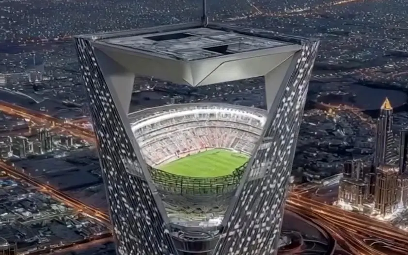 ورزشگاهی معلق در ارتفاع ۳۵۰ متری؛ اولین تصاویر پروژه شگفت‌انگیز نئوم!