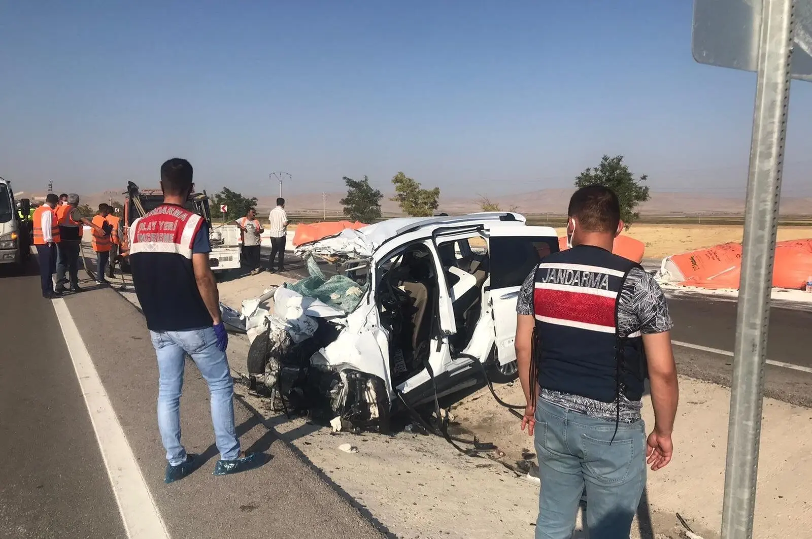 نصف شدن خودرو پس از برخورد شدید با درخت