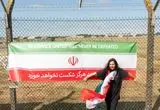 تصاویر؛ تجمع حامیان ایران مقابل پایگاه آمریکایی در انگلیس