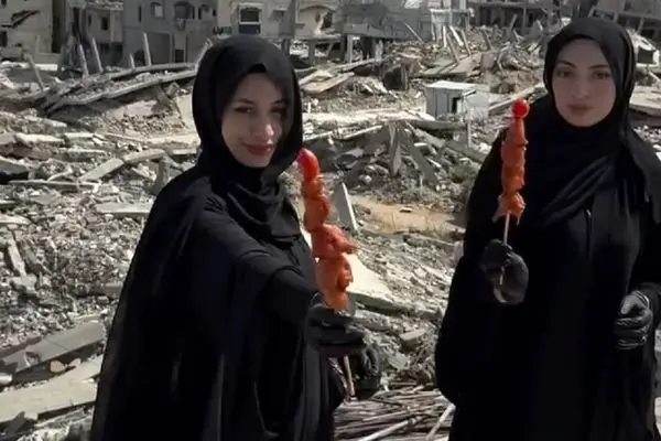 باربیکیو دو دختر جوان برای ۳۰۰ کودک در غزه