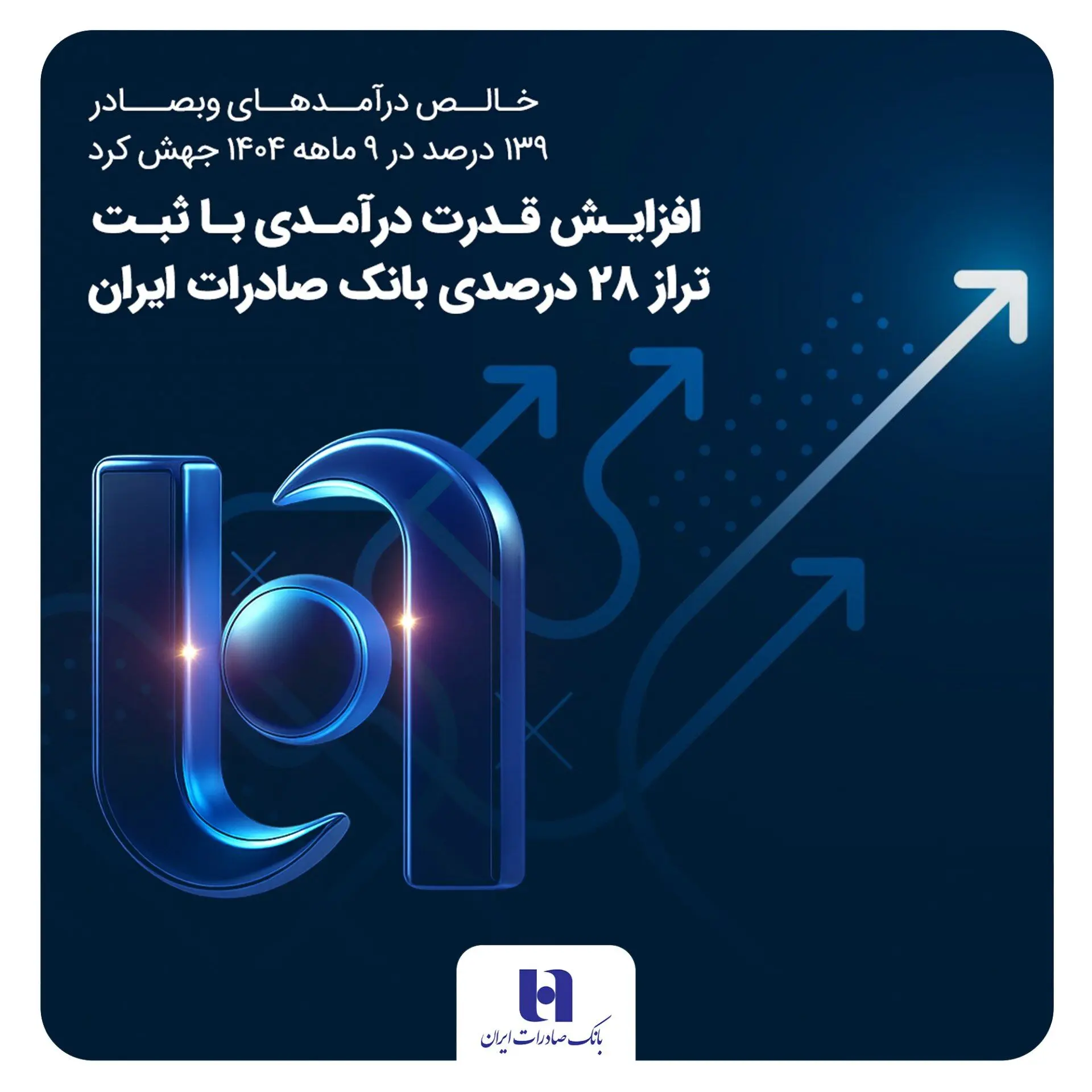 افزایش قدرت درآمدی با ثبت تراز ۲۸ درصدی بانک صادرات ایران