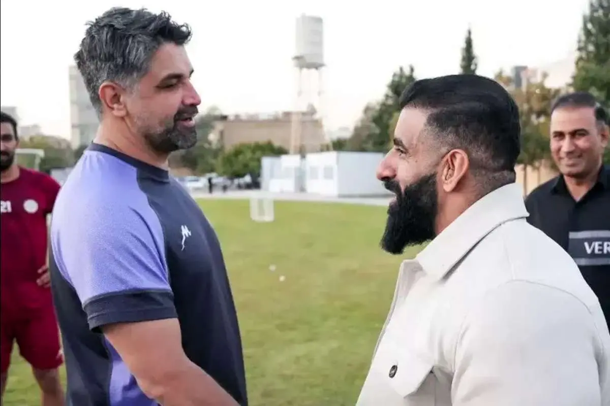 ببینید؛ هادی چوپان در زمین فوتبال همراه با تیم محبوب شهر شیراز