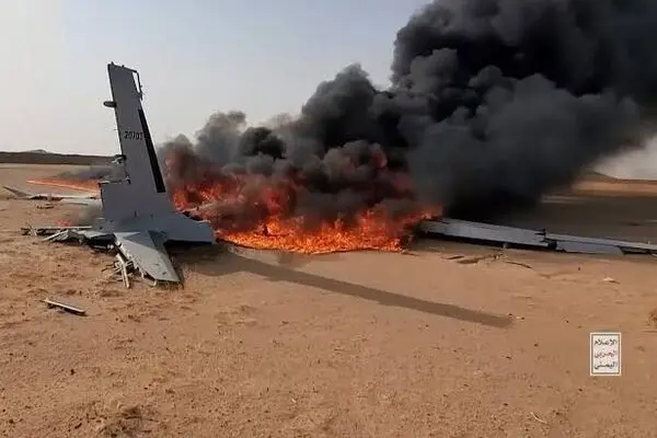 سرنگونی پهپاد عربستانی در آسمان حجه یمن