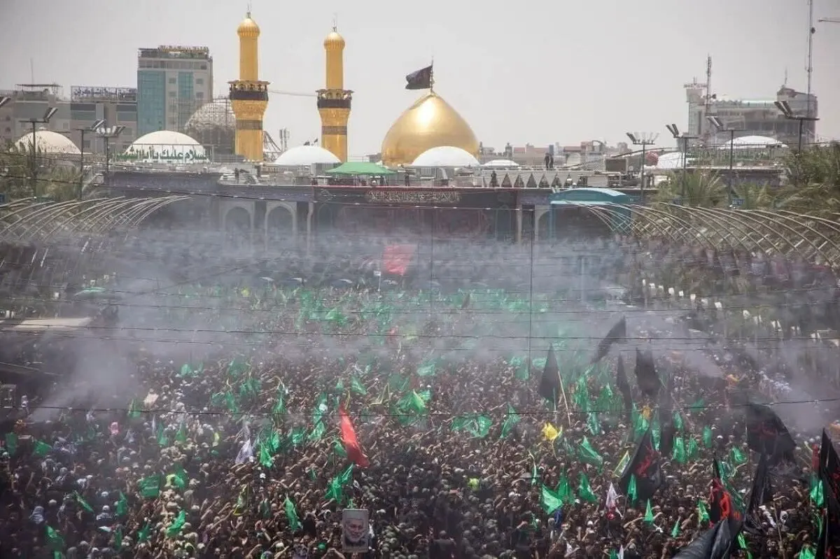 تصاویر هوایی از مراسم تشییع رهبر شهید در نجف
