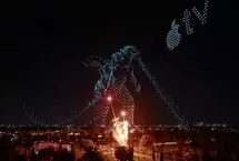 غرش گودزیلا و کونگ با ۳۰۰۰ پهپاد در آسمان هالیوود!