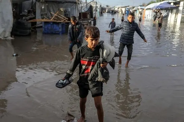 تصاویر؛ رنج مردم غزه با باران تشدید شد