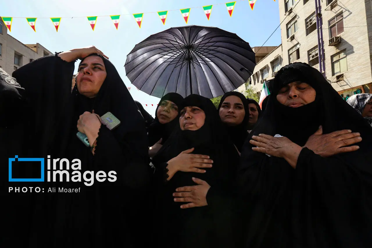 تصاویر؛ تشییع پیکر هفت شهید حملات رژیم صهیونیستی در اهواز