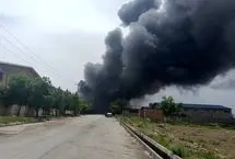 آتش‌سوزی در کارخانه روغن موتور مراغه