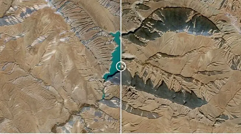 تصویر ماهواره‌ای از خشکسالی ایران