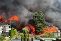  آتش‌سوزی گسترده و نابودی ده‌ها خانه در نروژ 