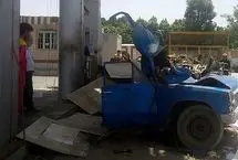 انفجار مخزن نیسان در یک پمپ گاز