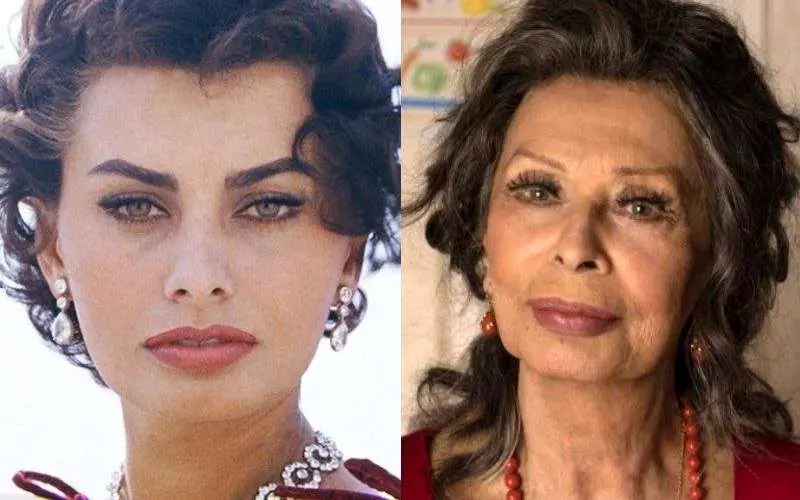 سال ۱۹۵۷؛ «سوفیا لورن» در حال آماده شدن برای دیدار با ملکه الیزابت در لندن