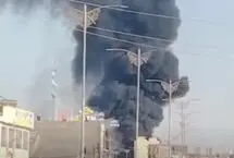 ویدئو؛ آتش‌سوزی گسترده در مسیر الحر در کربلا
