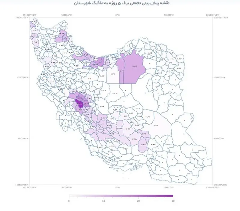 بارش برف در غرب ایران