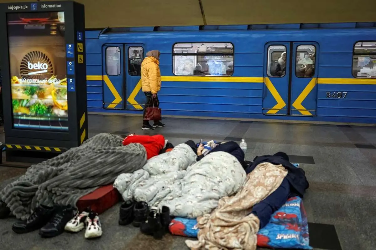 تصاویر؛ ایستگاه‌های مترو پناهگاهی بزرگ برای مردم اوکراین 
 