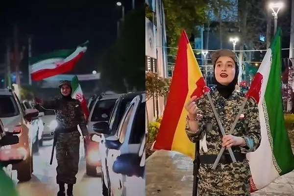ببینید؛ دختر یونیفرم پوش تجمعات شبانه خبرساز شد