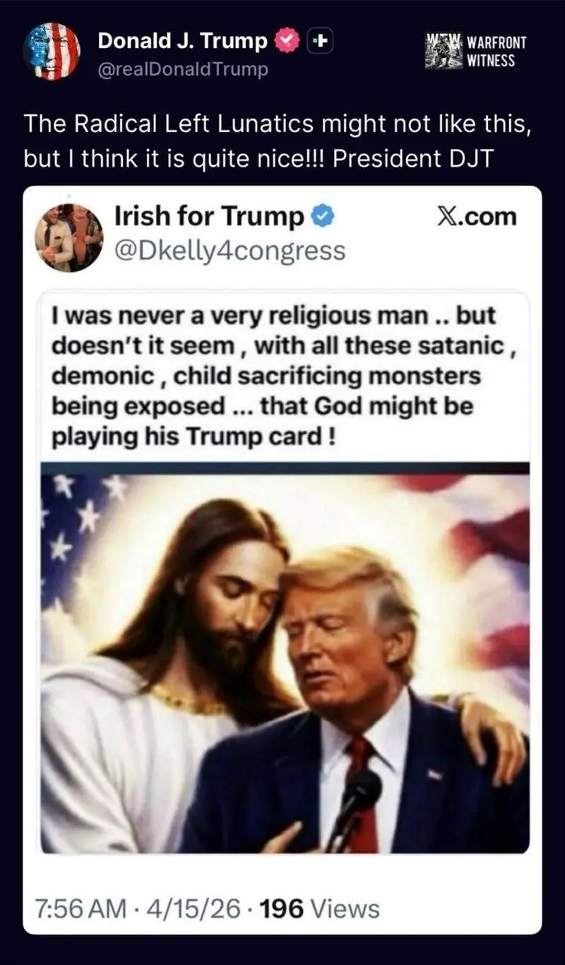 ترامپ دوباره عکسی از عیسی مسیح منتشر کرد!