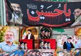 تصاویر رهبران ایران و محور مقاومت در مراسم محرم شیعیان کشمیر