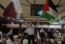 شادی مردم غزه با گل ثانیه آخری فلسطین به قطر