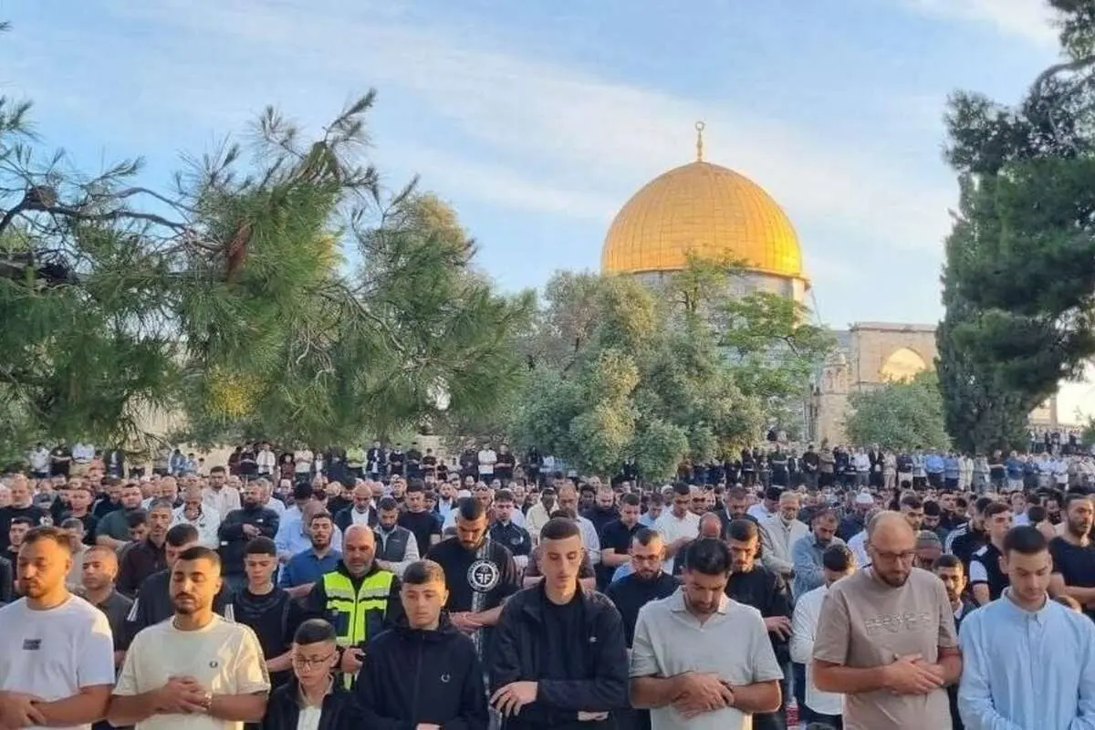 تصاویری از برگزاری نماز عید قربان در مسجد الاقصی 