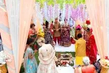 لحظه ریزش بام خانه‌ها در مراسم عروسی در شمال هند